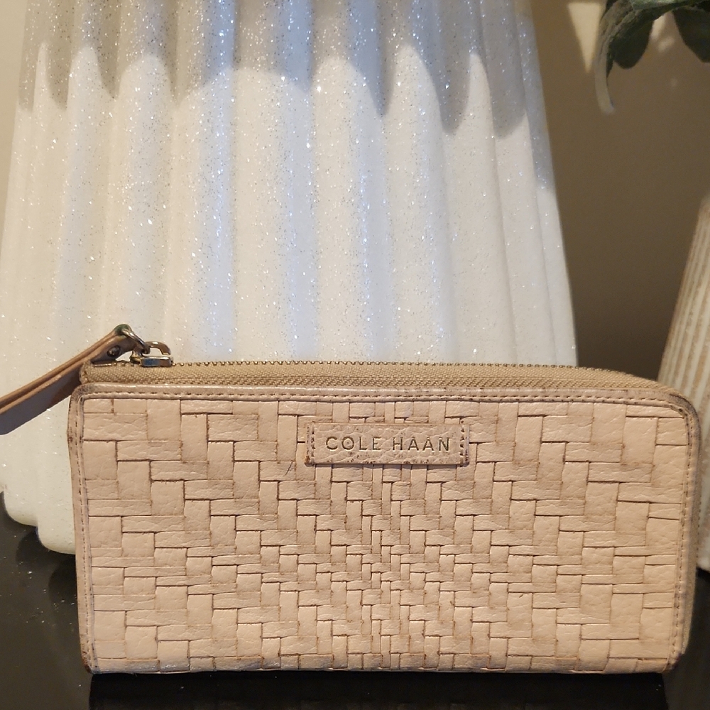 Cole Haan Beige Woven Wallet